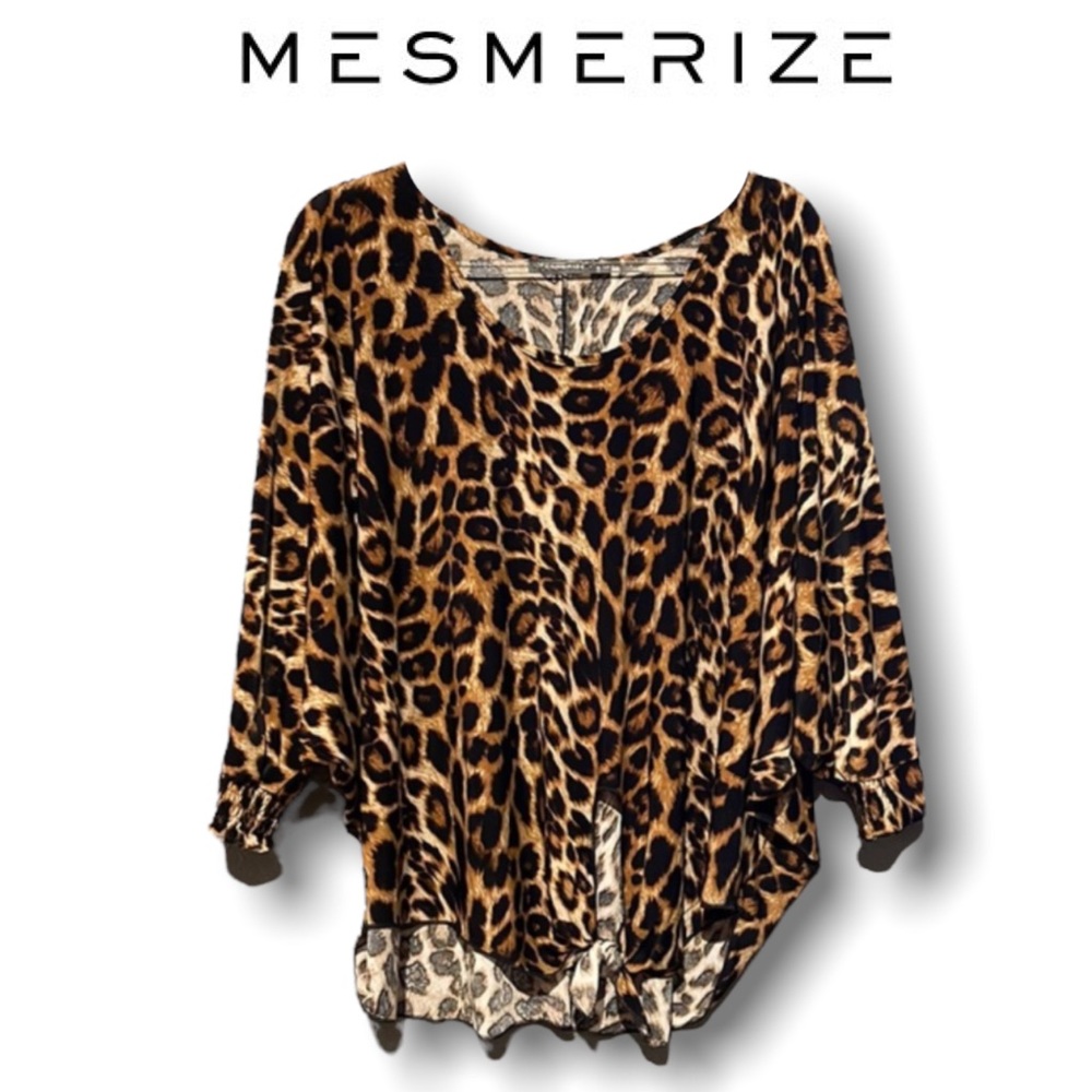 Mesmerize Leopard Tie Front Cut Out Blouse